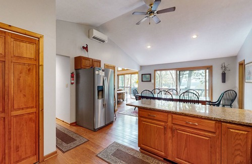 McHenry Ski Chalet | Lake-view home with hot tub, dock, decks, firepit, & AC - near slopes, dogs OK