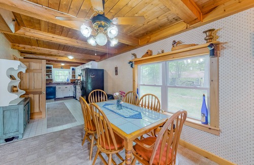Weeks Mills Cabin | Lakefront cabin with private dock, wood stove, firepit, deck, & grill - 1 dog ok