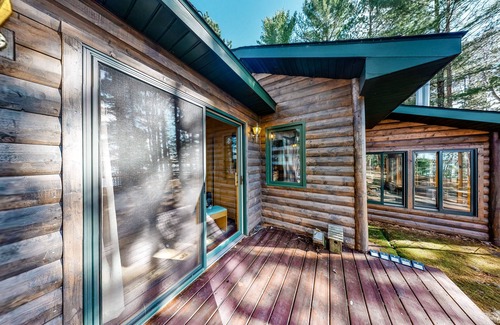 Lac du Flambeau House | Lakefront home with dock, swimming area, & wood stove - sunset views