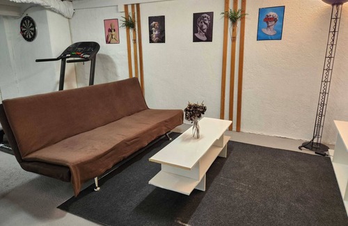 Schwanden Apartment | Large studio in Schwanden with mountains and river. 5 minutes to train station.
