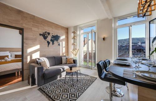 Annecy Old Town Apartment | Le Balcon Annécien 4 - rooftop view for 2-4 people