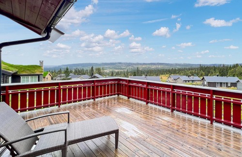 Svingvoll House | Look forward to a fantastic view of the mountains from this comfortable vacation home.