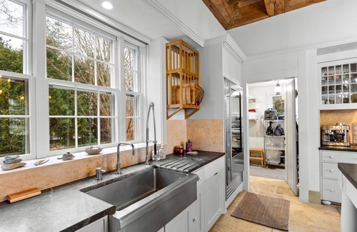 Camden House | Luxurious Rockport Harbor Oceanfront Home With Private Sandy Beach and Dock