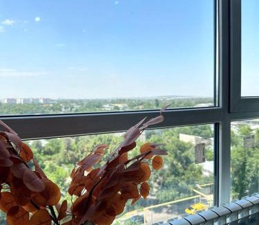 Almaty Apartment | MEDINAHOTELKZ, #69, вид на горы и закат, до арбата 15 мин пешком, HALAL