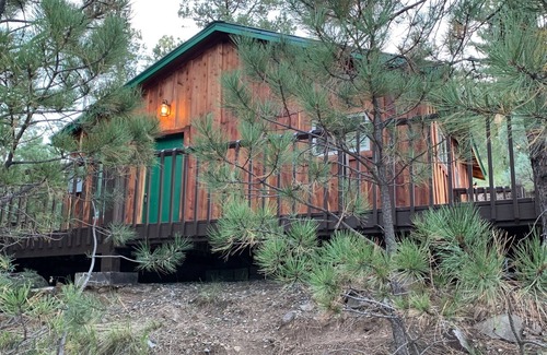 Ruidoso Cabin | Mountain-side Cabin with hot tub! Close To Town And Skiing on 1.1 acres.