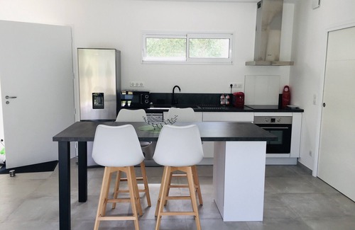 Calvi Villa | New villa terrace and garden with trees