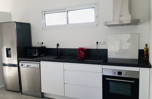 Calvi Villa | New villa terrace and garden with trees