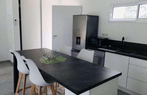 Calvi Villa | New villa terrace and garden with trees