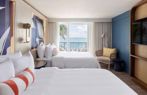 Islamorada Hotel | Ocean View Guest Room, 2 Queens, Balcony | Free Parking | Outdoor Pool