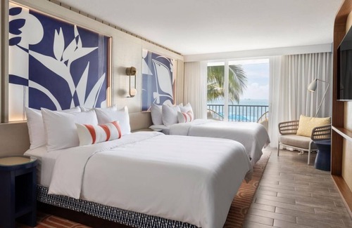 Islamorada Hotel | Ocean View Guest Room, 2 Queens, Balcony | Free Parking | Outdoor Pool