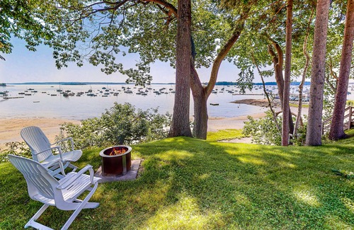 Town Landing House | Oceanfront home with A/C, firepit, gas grill, W/D, + separate studio