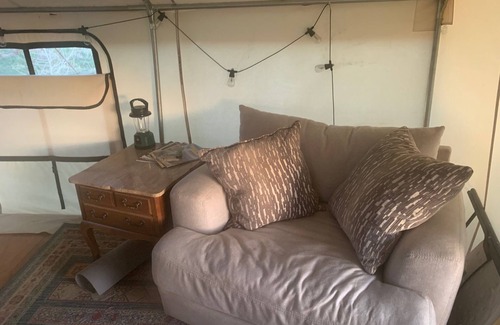 Mancos RV Rental | On-Farm Glamping Tent with Views of Mesa Verde