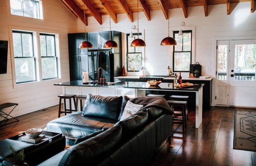 Clayton Cabin | One of a Kind Meadowstream Lodge for 10 Walk Downtown SwimSpa Pool Hot Tub Combo