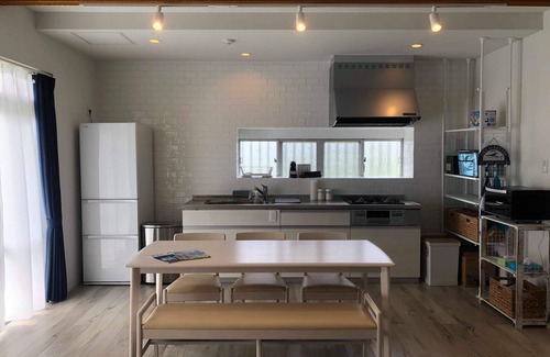 Bora House | One-story house with a view of the ocean on the remote island of Miyakojima with free rental car available before check-in and after check-out.