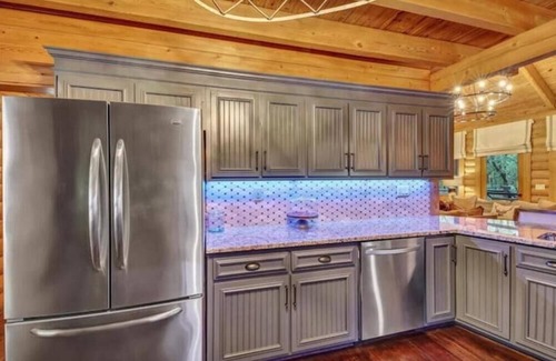 Gainesville Cabin | Peaceful, Waterfront Luxury Cabin w/party dock & hot tub near new Olympic Park