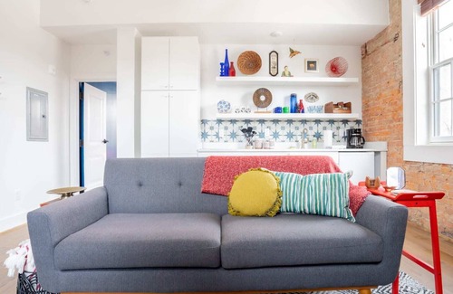 Covington Apartment | Pickle Factory Hotel—1BR Beside New Distillery!