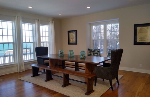 Mt. Pleasant House | PLEASANT VIEW-South Haven LAKEFRONT with Private Beach-Decks-Patio-Firepit-Swing