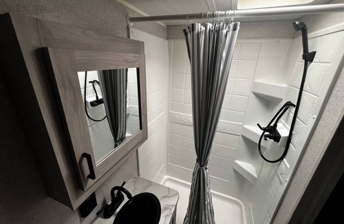 Martinsville RV Rental | Private campground with camper rental in charming Ridgeway