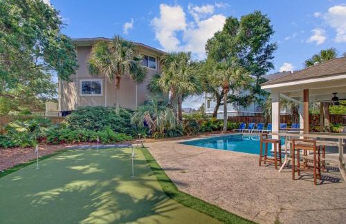 Isle of Palms House | Private Pool Putting Green Steps to Isle of Palms Beach Paradise on Palm