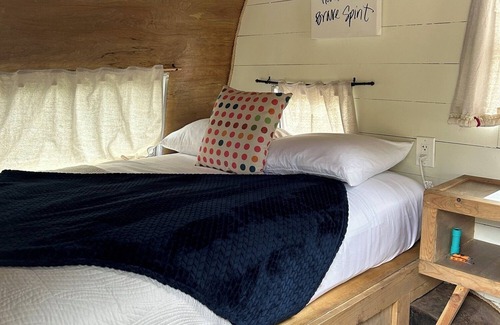 Lava Hot Springs House | Retro Camper full size bed