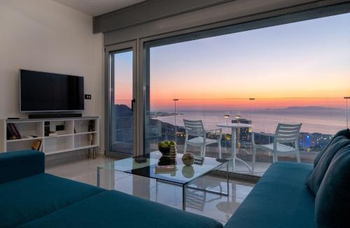 Petaloudes Apartment | Rhodes Skyline Suite with In Door Jacuzzi Sea View