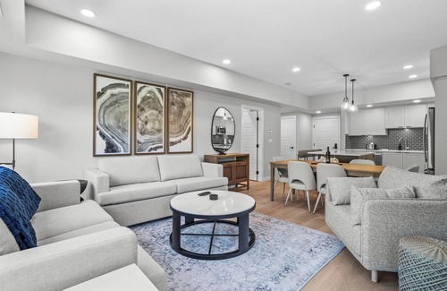 Dead Man's Flats Condo | ☀️Rocky Mountain Creekside Retreat|Top Floor Brand New Unit☀️