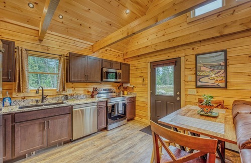 Bethlehem House | Rustic yet modern log home located on a private road with mountain views.