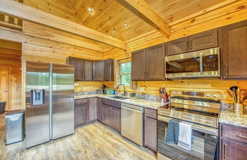 Bethlehem House | Rustic yet modern log home located on a private road with mountain views.
