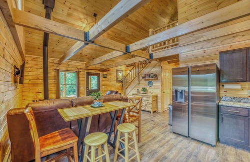 Bethlehem House | Rustic yet modern log home located on a private road with mountain views.