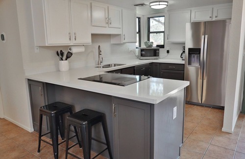 Tucson Condo | Sabino Cactus Grove is a serene condo retreat with stunning mountain views and a clean, natural design.