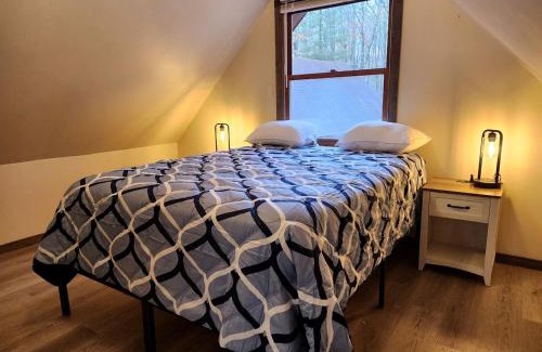 Paris House | Secluded Luxury Cabin with Hot Tub on 10 Private Acres near Trails in Reed City, Michigan