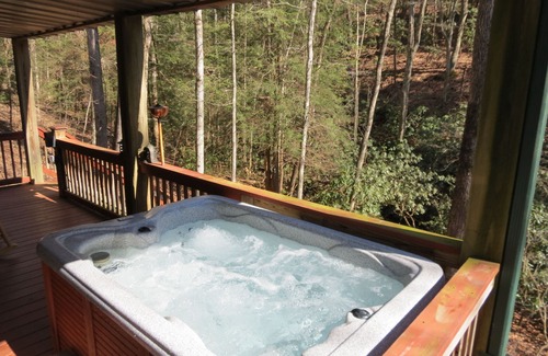 Ellijay Cabin | Serenity on the Creek-SECLUDED-Top Quality-Romantic-Hot Tub, WiFi, Hiking nearby