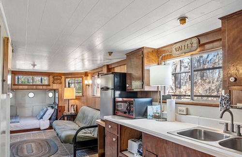 Uncertain House | Shipwreck with Upper Deck, Lake View & Canoes! Caddo Shores Cabins, Uncertain, Texas.