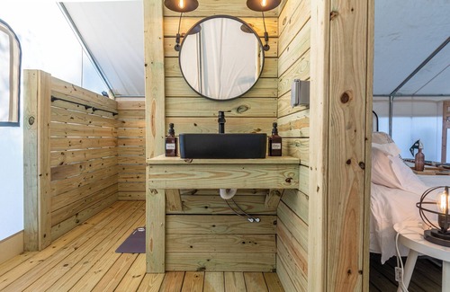 Orange Beach RV Rental | Site #08 ADA Deluxe Safari Tent with ensuite bath