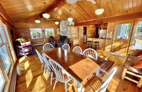 Harrison Cottage | SLEEPS 15 WITH A PRIVATE SANDY BEACH ON LONG LAKE.