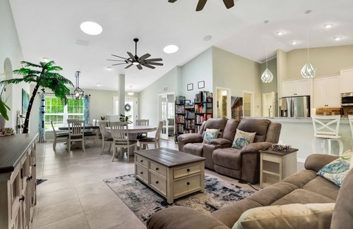 Palm Coast House | Spacious home with private hot tub, firepit, grill and 3 in 1 game table