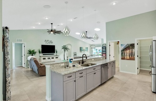 Palm Coast House | Spacious home with private hot tub, firepit, grill and 3 in 1 game table