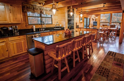 Rockwood Ski Chalet | Stream Front Log Home near 7 Springs, 4 BR