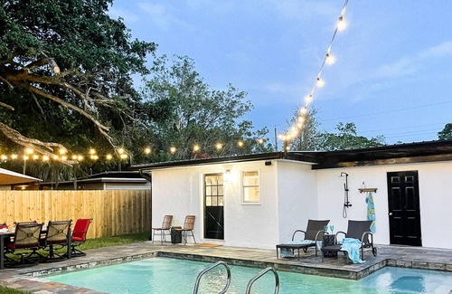 Alta Vista House | Stylish home near downtown & Siesta Key with private heated pool & workspace