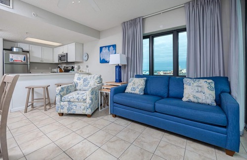 Gulf Shores Condo | SUNSET VIEW! 5th Floor Hotel Suite ~ Full Kitchen!