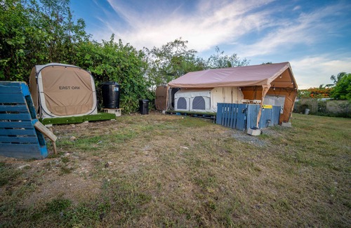 Frederiksted Southeast RV Rental | Sunset Villas"Tecoma Stans" Glamping Tent Walking Distance to the Beach