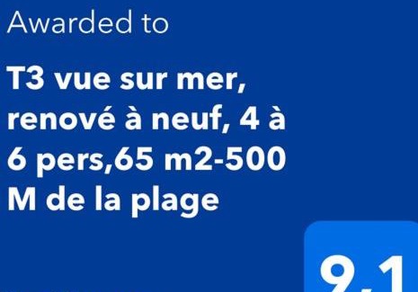 Argeles Plage Apartment | T3 vue sur mer, renové à neuf, 4 à 6 pers,65 m2-500 M de la plage