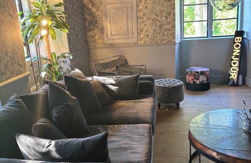 Havdhem Cottage | The Pink House on Gotland.nA private oasis with a French Mediterranean feel.