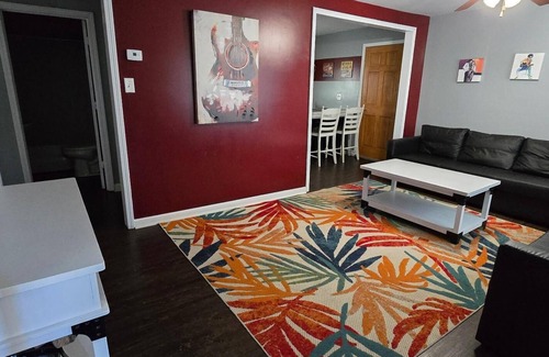 Monticello Cabin | Two Bedroom Cabin - "The Big One" - This spacious cabin gets it's name honestly! Cabin is 800 sq ft with two-bedrooms feature three (3) queen beds, one (1) full size bed, and two (2) futons allow for a max of twelve (12) people. Conveniently located