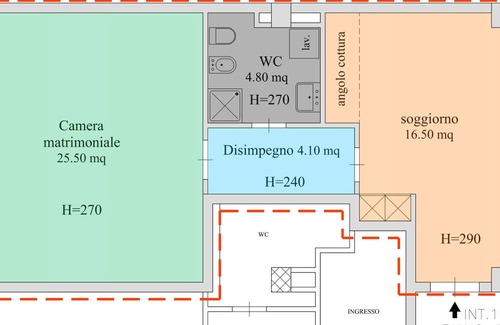 Messina Apartment | Via Dogali center two-room apartment in Piazza Cairoli