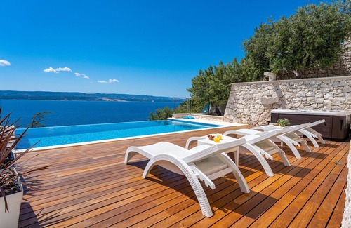 Mimice Villa | VILLA HRID Luxury beachfront villa, Jacuzzi, heated infinity pool with massage