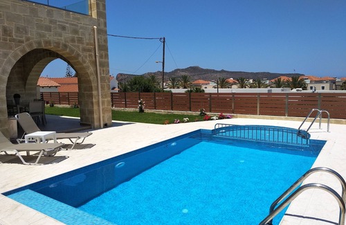 Kato Stalos Villa | Villa Katerina with amazing sea view