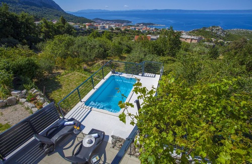 Makarska Villa | Villa Marina - Peaceful Holiday Home w/Heated Pool Mountain/Sea View
