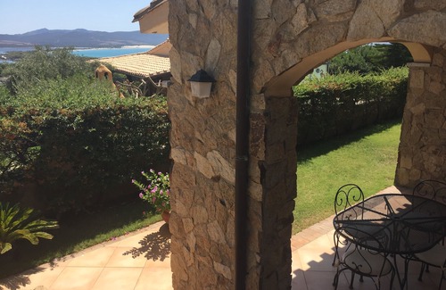 Porto Pino Apartment | Wonderful three-room apartment in villa with Air Conditioning