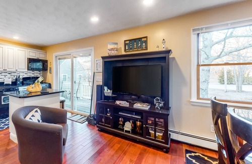 East Chop House | Wonderful three-story home with lovely decks, firepit, fast WiFi & washer/dryer